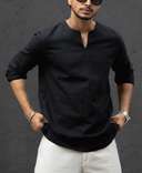 black-regular-fit-full-sleeves-kurta-style-shirt