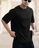 black-rib-knit-t-shirt